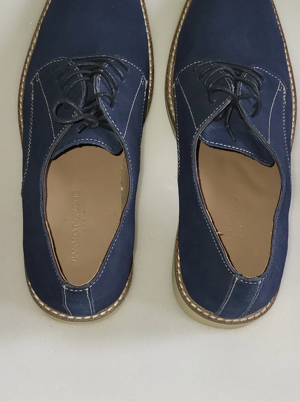 Banana Republic Navy Suede Lace-Up Oxfords
